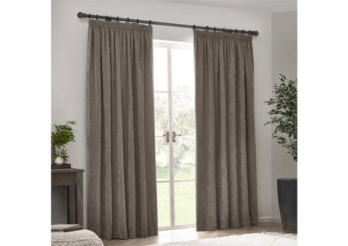Heavy Chenille Pencil Pleat, Greige - Ready Made Curtains - Image 7